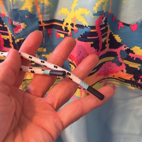 MENS PARTY PANTS PIXEL PARADISE BLUE SWIM SHORTS SIZE SMALL - Picture 8 of 9